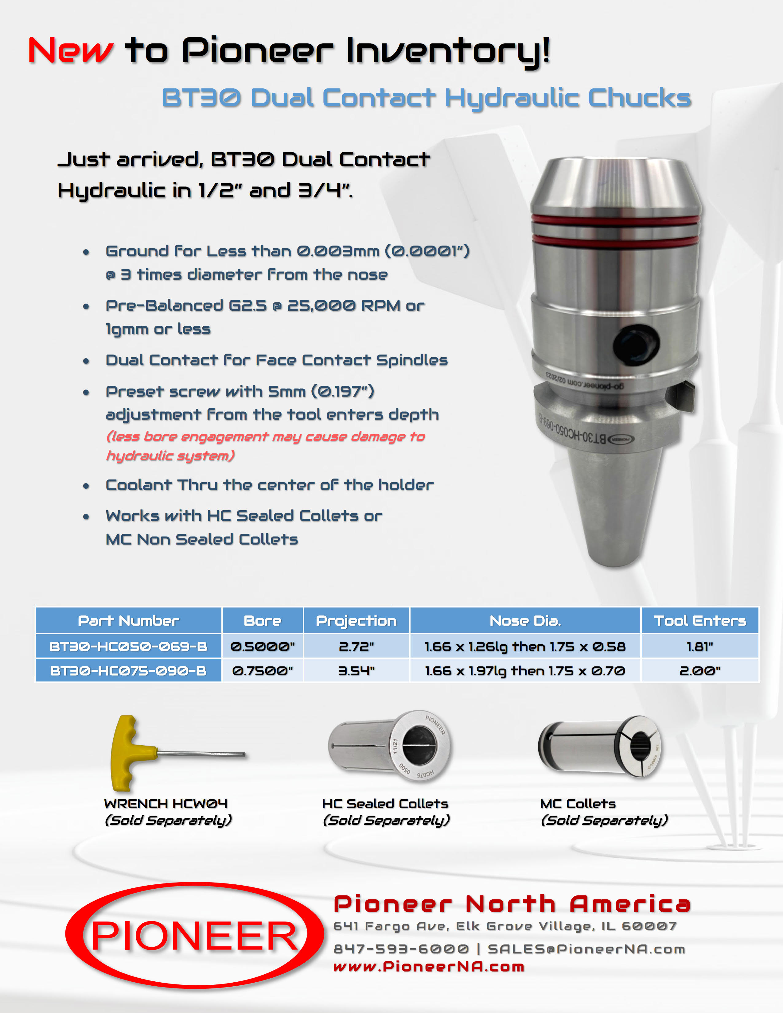 BT30 Dual Contact Hydraulic