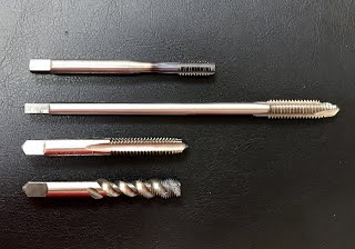Examples of taps with different shank and flute lengths
