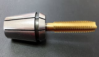 Reduced tap shank with flute ending before the collet face